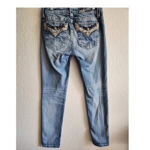 Miss Me Mid Rise Skinny Light Wash Embellished Denim Jeans-28